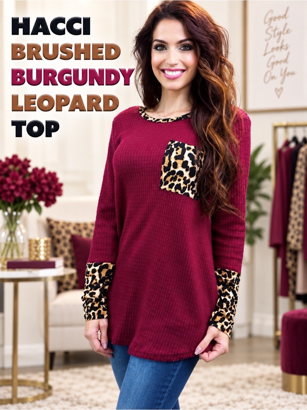 Leopard Print Top with Pocket NEW